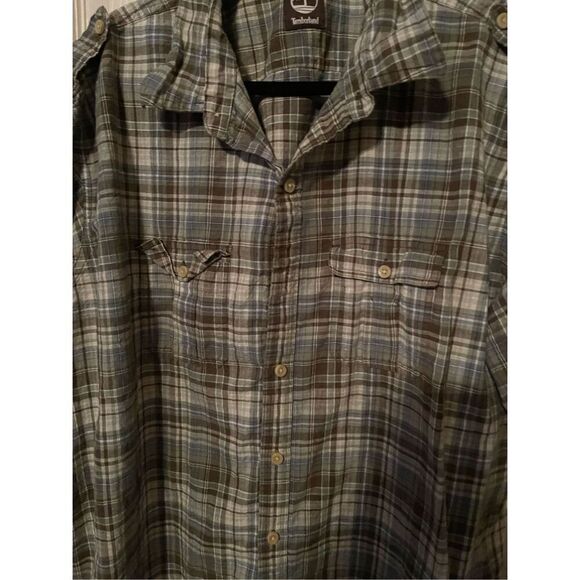 Timberland Mens Multicolor Button Down Plaid Checkered Polo Shirt 2XL - Picture 15 of 15